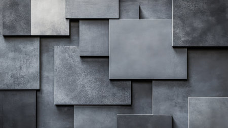 Muted gray tones are seamlessly arranged in a symmetrical pattern, providing a tranquil and sophisticated backdrop suitable for various design applications.の素材