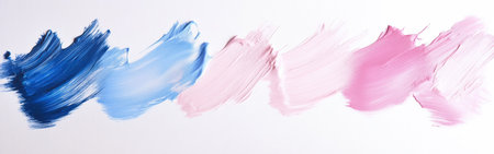 Brush marks in soft pastel shades of blue and pink blend smoothly on a light background, creating an inviting and serene visual effect, perfect for art enthusiasts or designers.の素材