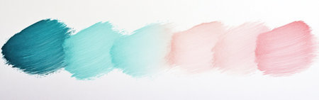 Delicate pencil strokes blend seamlessly, displaying a gradient of teal to soft blush hues. This artistic expression serves as a calming palette for creative projects and design concepts.の素材