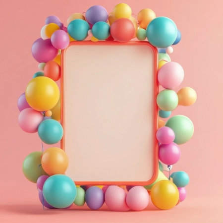 A vibrant balloon arch made of assorted colorful balloons enhances the atmosphere for festivities.の素材