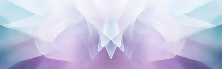 Lavender and mint tones blend seamlessly with soft, blurry edges, creating a symmetrical composition that evokes a sense of tranquility and depth. The gentle colors harmonize beautifully.の素材