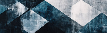 Geometric shapes created through bold pencil strokes showcase a minimalist aesthetic. The interplay of dark and light tones creates depth and interest in the artwork.の素材