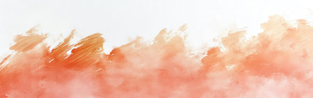 Vibrant hues of soft pastel amber and coral blend artistically, creating a chaotic yet serene backdrop filled with expressive brush strokes, evoking emotion and creativity.の素材