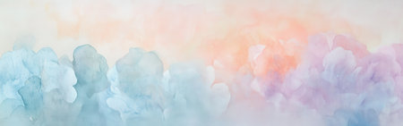 Soft pastel watercolor gradient showcases a blend of gentle blue and pink hues that evoke tranquility. The colors seamlessly merge, creating a serene backdrop ideal for artistic inspiration.の素材