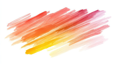 Soft pencil strokes transition gracefully from a delicate pastel coral to a deep amber hue, merging into a tranquil empty space, inviting the viewer to contemplate the blend.の素材