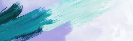 Soft pastel colors merge seamlessly in an abstract design, highlighting elegant lavender and mint strokes. The artwork evokes calmness and tranquility, perfect for modern decor.の素材