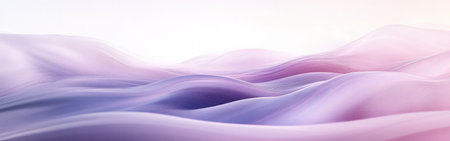 Soft rolling waves in pastel lavender and pink hues blend seamlessly to create a peaceful landscape, evoking calmness and serenity in the early morning light.の素材