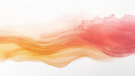 Soft, flowing lines of warm red and orange create an abstract design, evoking a sense of motion and emotion across a bright background. The strokes blend seamlessly to form an inviting atmosphere.の素材