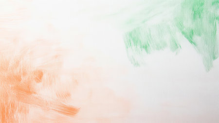 A clean white canvas showcases gentle pencil strokes blending shades of orange and green. The artwork evokes tranquility and creativity, inviting viewers to explore its subtle details.の素材