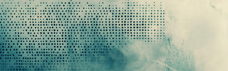 The composition features a soft muted teal backdrop interspersed with a pattern of tiny circular dots, creating an intriguing abstract visual. Ideal for artistic projects.の素材