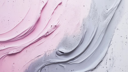 Soft lavender and muted gray gradients blend into electric pink, forming organic shapes on a cool pastel background, evoking a contemporary and futuristic aesthetic.の素材