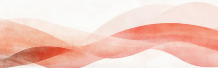 This work showcases a harmonious blend of soft pencil strokes in coral and pink. Subtle overlapping waves create a serene and minimalist experience, inviting relaxation and contemplation.の素材