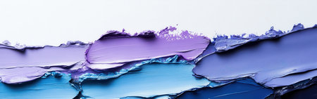 Abstract work features blurred pencil strokes in blue and lavender hues, flowing seamlessly together. The blending creates a soothing gradient effect across the canvas surface.の素材