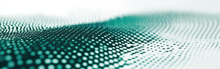 This halftone artwork features a captivating blend of teal transitioning into dark emerald green.の素材