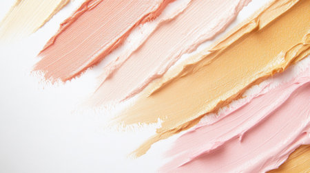 Pastel colors blend together in soft strokes across a plain white background, showing a delicate array of hues. The artwork highlights the beauty of texture and color harmony.の素材