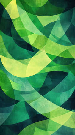 This artwork showcases an abstract composition filled with vibrant emerald tones.の素材