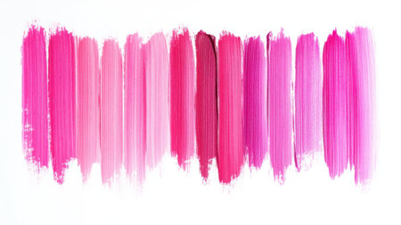 Colorful pencil strokes blend seamlessly, showing a gradient of pink hues. The artwork features varying shades, moving from soft pastels to deep tones, creating a pleasing visual effect.の素材