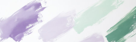 A dynamic composition showcases a bold pencil placed on an abstract white canvas. Colorful strokes in shades of lavender and green create an expressive background that enhances creativity.の素材