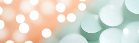 A calming blend of mint green and peach hues forms a gentle pastel gradient. This soothing backdrop evokes feelings of serenity and inspiration, perfect for artistic projects or relaxation.の素材