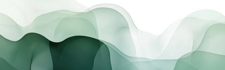 Gentle waves of gradient pencil strokes create a soothing blend of greens and whites, expressing tranquility and minimalism. This artwork invites contemplation and calm.の素材