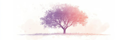 A detailed silhouette of a tree is depicted in pencil, capturing its intricate branches and serene form against a soft backdrop. The minimalist design evokes tranquility and simplicity.の素材