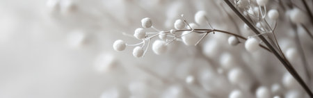 A cluster of pale silver and bright white bokeh dots forms a delicate background, enhancing the tranquility of the surrounding space. This serene scene invites contemplation and calm.の素材