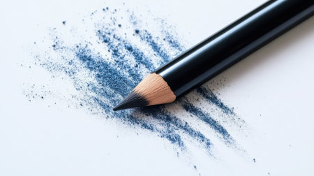 Soft pencil strokes blend with pastel amber hues, creating a soothing backdrop. A blue pencil lies alongside, its tip smudged into delicate lines, suggesting artistic creation.の素材