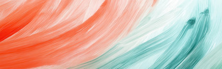 Dynamic pencil strokes intertwine in a colorful composition, showcasing fluid movement and harmony between coral and teal hues, evoking emotion and creativity.の素材