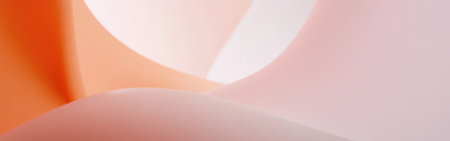 Soft curves in pastel peach and lavender blend seamlessly, creating a calming visual effect. The interplay of colors evokes tranquility and modern aesthetic principles.の素材