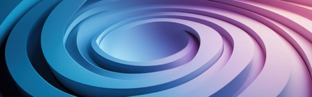 A captivating circular gradient features smooth transitions from deep purple to soft blue. The minimalistic design offers a serene visual experience, inviting contemplation.の素材