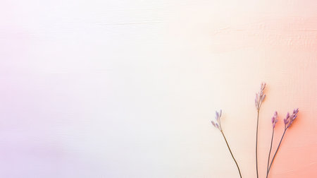 A subtle white canvas features faint pencil markings alongside delicate flowers in soft hues. This calm design evokes tranquility, perfect for peaceful contemplation or artistic inspiration.の素材