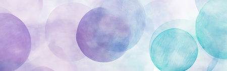 Delicate pastel circles emerge from gentle pencil strokes, blending in a tranquil arrangement. The artwork radiates a calm atmosphere with subtle hues and textures.の素材