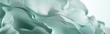 Soft mint hues form flowing shapes that evoke feelings of tranquility and elegance. This abstract design creates a serene atmosphere, perfect for contemporary aesthetics.の素材