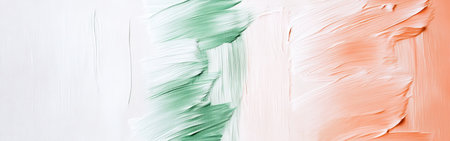 Delicate pencil strokes create a gentle interplay of colors on a clean white canvas, enhancing the feel of movement and artistic expression. The green and orange blends evoke a sense of harmony.の素材