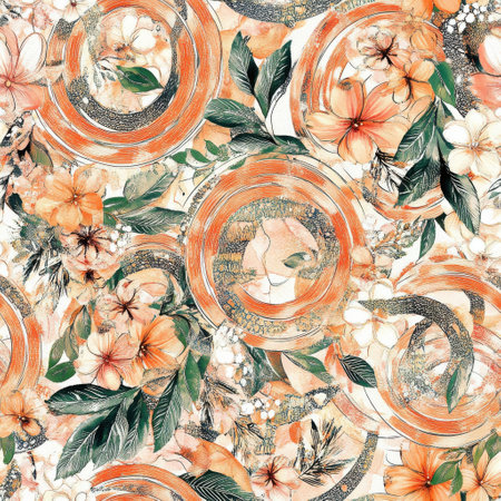 Colorful doodle cartoon drawings showcase a blend of intricate floral patterns and abstract shapes, creating a vibrant and captivating artwork that draws the viewer in.の素材