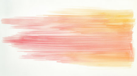 Pencil strokes create an abstract composition filled with coral hues and soft gradients, forming a vibrant and tranquil visual experience that invites contemplation and imagination.の素材