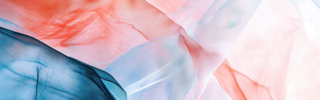 Delicate pencil strokes create an abstract composition, merging soft shades of blue, red, and white. This artwork evokes a sense of calm and creativity through its minimalist aesthetic.の素材