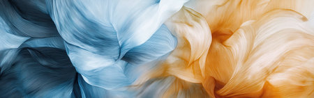 Dynamic strokes form an engaging abstract pattern, blending hues of blue and orange.の素材