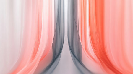 Soft coral and gray tones merge in an abstract display, featuring blurred edges that evoke a sense of tranquility and elegance, enhancing any serene environment.の素材