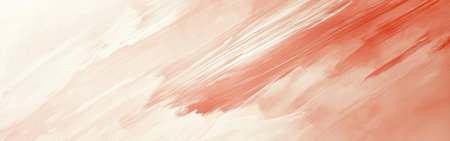 Soft, muted coral strokes intertwine harmoniously, creating a serene and calming effect in a minimalist design space. The gentle hues add warmth and depth to any setting.の素材