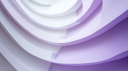 Lavender and mint arcs flow in a harmonious pattern, showing soft curves and soothing gradients that evoke a sense of calm and tranquility in an abstract design.の素材