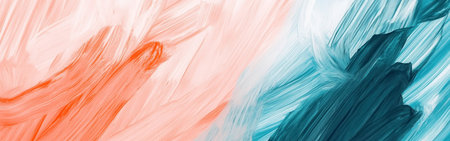 Bold, abstract pencil strokes in vibrant coral and teal blend seamlessly, offering a captivating background perfect for creative endeavors and artistic inspiration.の素材