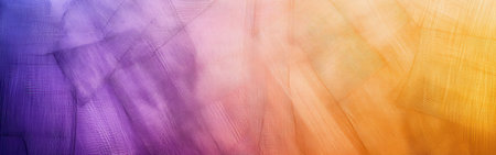 Intricate strokes create a smooth gradient transitioning from deep purple to warm orange, showing a harmonious blend of colors in a calming, abstract style.の素材