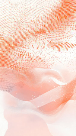 Soft coral gradually merges with warm peach tones, producing a peaceful abstract background that evokes a sense of serenity and calmness perfect for relaxation and inspiration.の素材