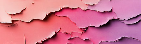 Torn edges create an intriguing composition with abstract pencil strokes transitioning from soft pink to deep purple. The artwork evokes emotion through delicate layers and gradients.の素材