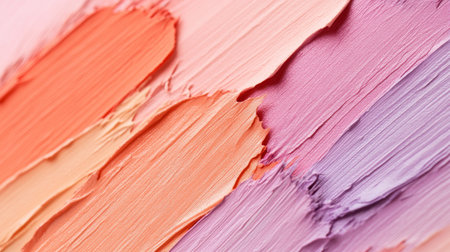 Delicate strokes of pencil create a minimalist composition, enhanced by softly blended colors in shades of pink and orange. The focus is on texture and subtle variations of hue.の素材