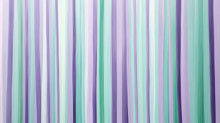 Long, graceful lines in shades of lavender and mint stretch vertically, evoking a serene and modern ambiance. The design enhances any space with its soothing colors.の素材
