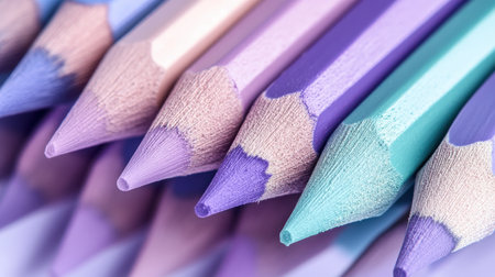 Lavender and mint pencil strokes create a gradient that showcases intricate textures and an airy openness, inviting viewers to appreciate the blending of colors.の素材