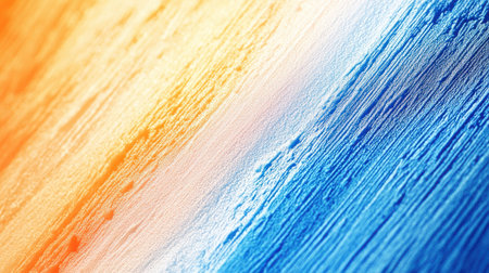 Pencil strokes blend seamlessly, forming a gradient that shifts from vibrant orange to calming blue. This minimalist artwork showcases the beauty of color transition through simple textures.の素材