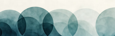 Soft circular shapes blend into a soothing gradient, showing minimalist pencil strokes. The gentle transitions create a tranquil and calming effect suitable for various modern spaces.の素材